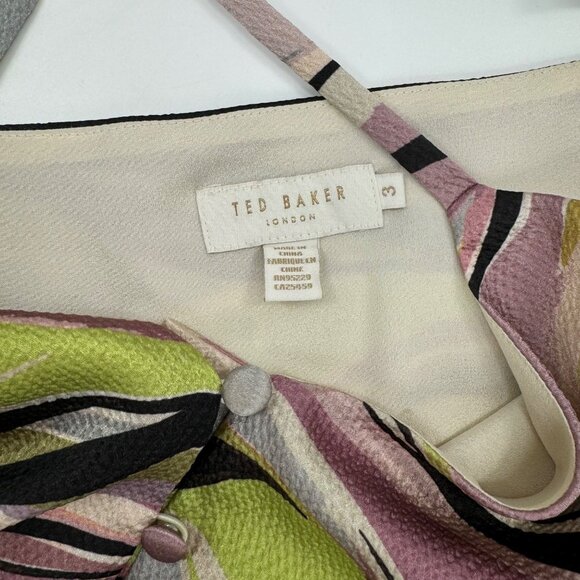 Ted Baker Warren Button Through Cami  Women's Tiered Midi Dress Size 3  US Size - Picture 6 of 10